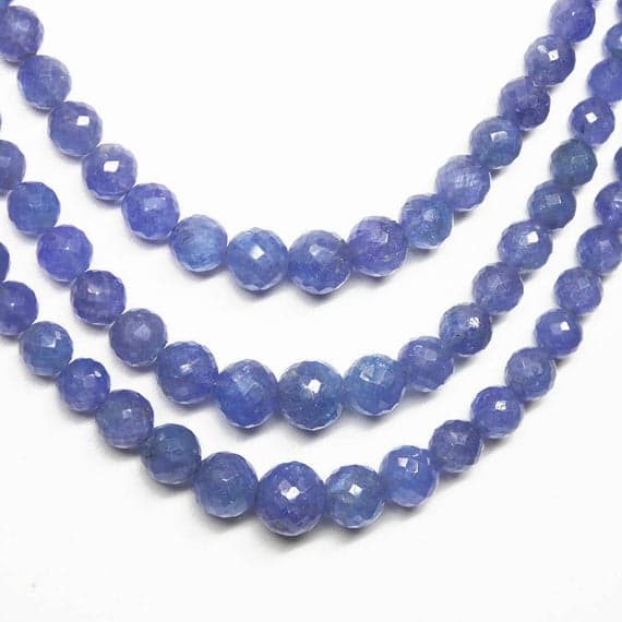 1 strand tanzanite round ball faceted 18'' long strand gemstone beads, jewelry supplies for jewelry making, bulk beads, for meditation jewellery for Reiki Healing  gemstone size 5mm to 9mm