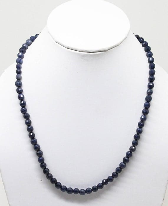 blue sapphire beads necklace rondelle faceted 18'' long strand gemstone beads, jewelry supplies for jewelry making,  for meditation jewellery for Reiki Healing  gemstone 4.5mm to 5.5mm