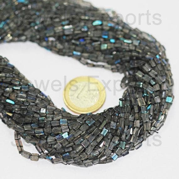 1 strand labradorite rectangle chiclet smooth 15'' long strand gemstone beads, jewelry supplies for jewelry making,  for meditation jewellery for Reiki Healing  gemstone size 3mm to 4mm