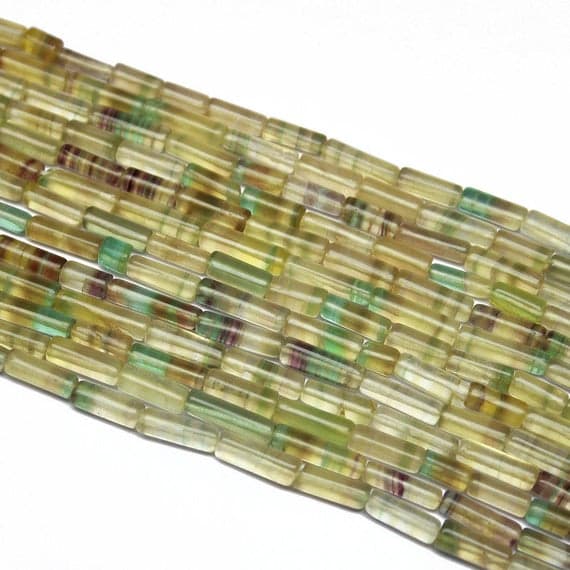 1 strand fluorite tube smooth 15'' long strand gemstone beads, jewelry supplies for jewelry making, bulk beads, for meditation jewellery for Reiki Healing  gemstone size 7mm to 14mm
