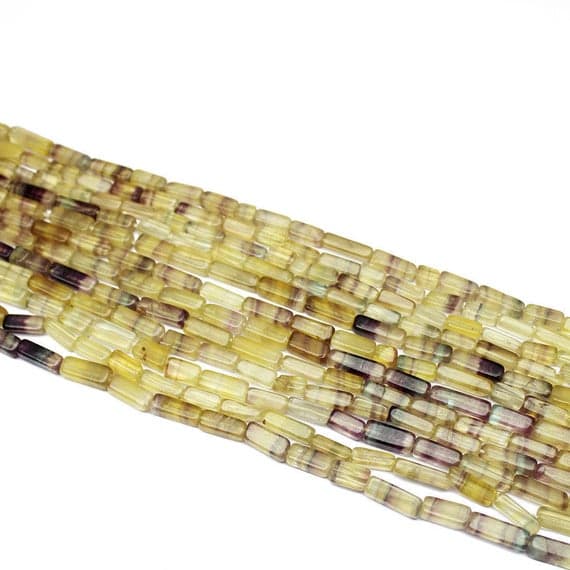 1 strand fluorite rectangle chiclet smooth 14'' long strand gemstone beads, jewelry supplies for jewelry making,  for meditation jewellery for Reiki Healing  gemstone size 8mm to 10mm