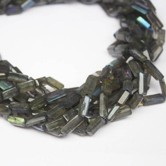 1 strand labradorite rectangle chiclet faceted 14'' long strand gemstone beads, jewelry supplies for jewelry making,  for meditation jewellery for Reiki Healing  gemstone size 7mm to 10mm