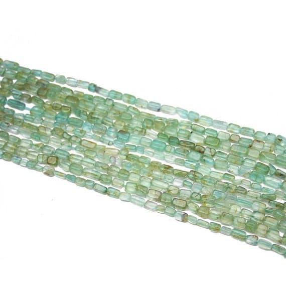 1 strand apatite rectangle chiclet smooth 14'' long strand gemstone beads, jewelry supplies for jewelry making, bulk beads, for meditation jewellery for Reiki Healing  gemstone size 3mm to 5mm