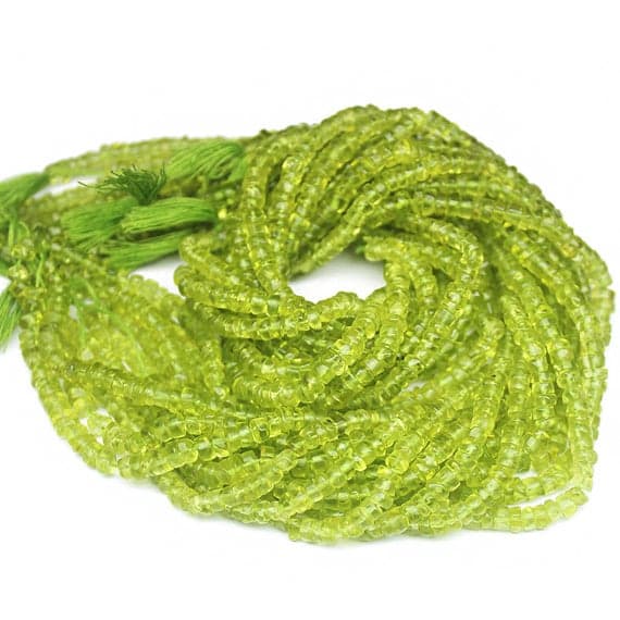 1 strand peridot tyre smooth 15'' long strand gemstone beads, jewelry supplies for jewelry making, bulk beads, for meditation jewellery for Reiki Healing  gemstone size 4mm