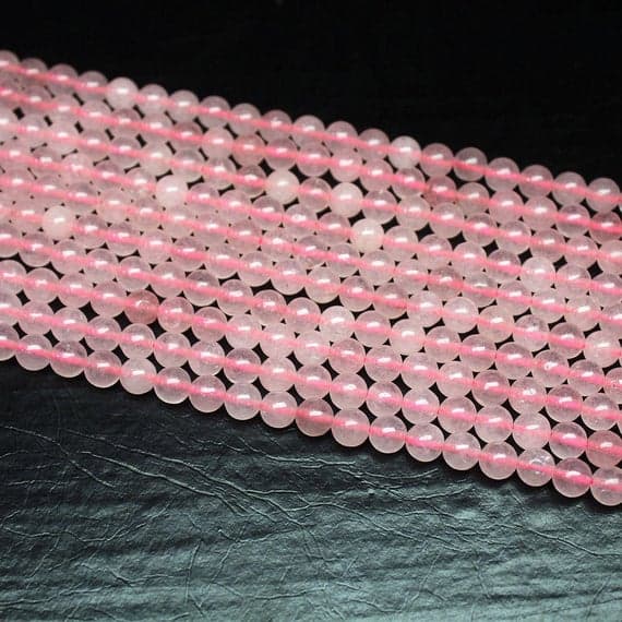 1 strand rose quartz round ball smooth 15'' long strand gemstone beads, jewelry supplies for jewelry making, bulk beads, for meditation jewellery for Reiki Healing  gemstone size 6mm