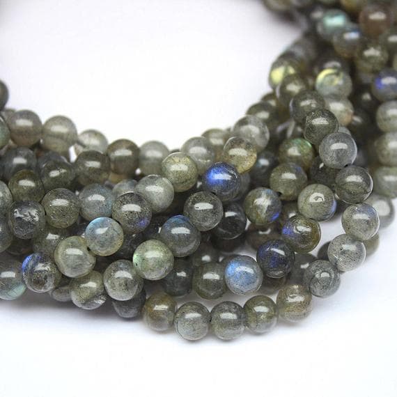1 strand labradorite round ball smooth 14'' long strand gemstone beads, jewelry supplies for jewelry making, bulk beads, for meditation jewellery for Reiki Healing  gemstone size 6mm