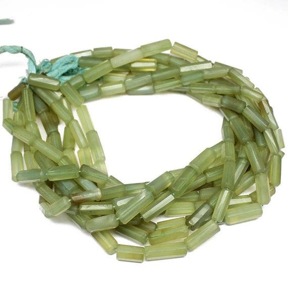 1 strand chalcedony tube faceted 14'' long strand gemstone beads, jewelry supplies for jewelry making, bulk beads, for meditation jewellery for Reiki Healing  gemstone size 14mm to 17mm