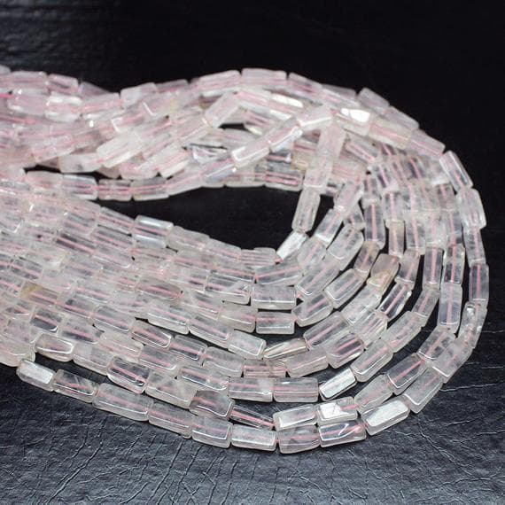 1 strand rose quartz rectangle chiclet smooth 14'' long strand gemstone beads, jewelry supplies for jewelry making,  for meditation jewellery for Reiki Healing  gemstone size 8mm to 12mm