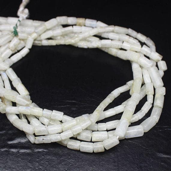 1 strand rainbow moonstone tube smooth 15'' long strand gemstone beads, jewelry supplies for jewelry making, bulk beads, for meditation jewellery for Reiki Healing  gemstone size 6mm to 11mm
