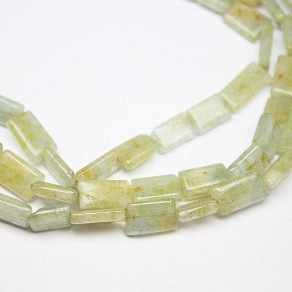 1 strand aquamarine rectangle chiclet smooth 15'' long strand gemstone beads, jewelry supplies for jewelry making,  for meditation jewellery for Reiki Healing  gemstone size 12mm to 13mm