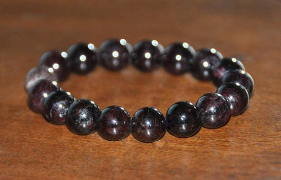 Bridesmaid Jewelry 12mm Multi Colour Red Garnet, Rhodochrosite Stretchable Bracelet Round, Smooth 18cm for mens, womens, gf, bf and adults.