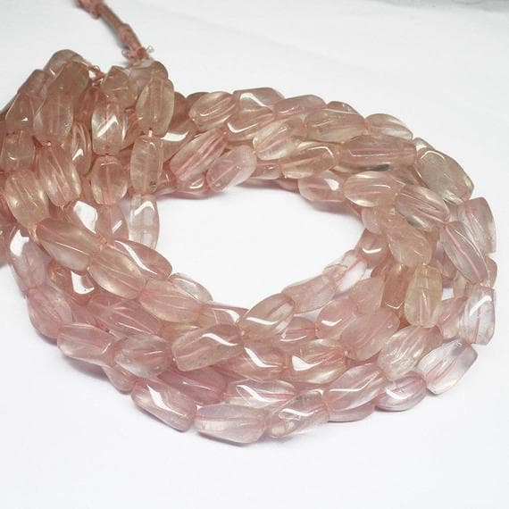 1 strand rose quartz tube smooth 17'' long strand gemstone beads, jewelry supplies for jewelry making, bulk beads, for meditation jewellery for Reiki Healing  gemstone size 15mm to 2mm1mm