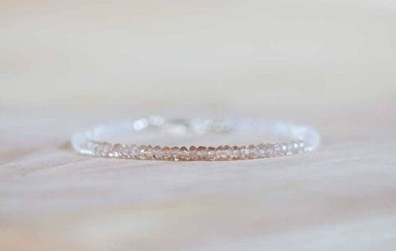 925 sterling silver memorial gift 4.5mm Multi Colour Moonstone & Imperial Topaz stacking Bracelet Rondelle , Faceted 18cm for mens, womens, gf, bf and adults.