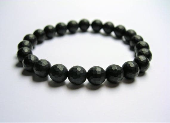 Black onyx matte - 8mm Faceted Round beads - 23 beads - 1 set - AA quality Code- WAR6944