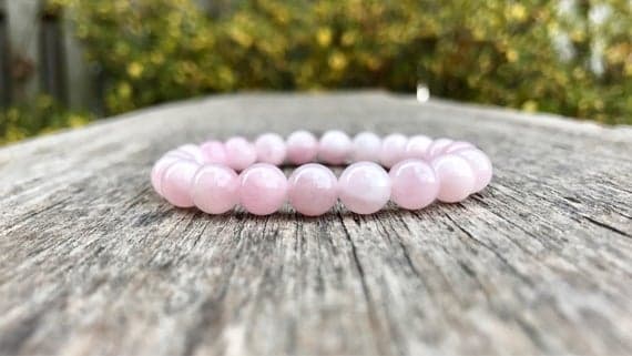 Wholesale 8mm Stretchable Pink Rose Quartz Bracelet Round, Smooth 7" for mens, womens, gf, bf & Adult.