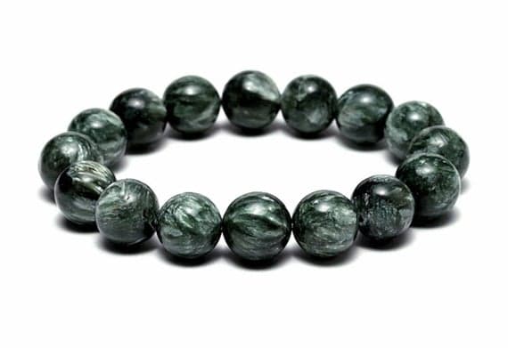 Rock Gift 8mm Multi Colour Seraphinite Stretchable Bracelet Round, Smooth 18cm for mens, womens, gf, bf and adults.