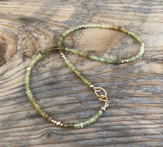 Grossular Garnet /Shaded Moss Green Garnet 2 Strand Gemstone Wrap Bracelet-Energy Healing Stones- Gold filled- Stacking-January Birthstone 3 mm Code- WAR6790