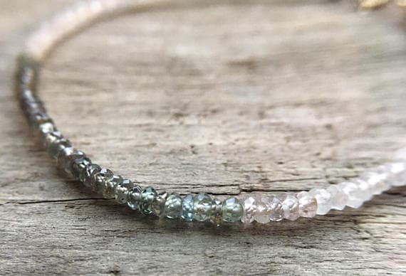 24k gold Plated Wholesale 2.5-3mm stacking Multi Olive Green Sapphire Moonstone  Bracelet Rondelle, Faceted 7" for mens, womens, gf, bf & Adult.