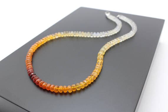 925 sterling Silver Rock Gift 6mm stacking Multi Mexican fire Opal Necklace Rondelle, Faceted 17" for mens, womens.