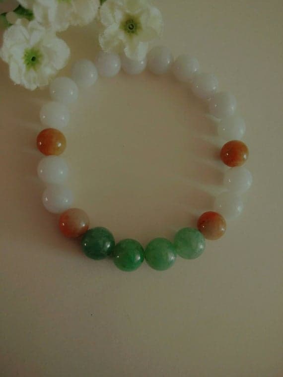 Positive Energy 9mm Stretchable Multi Jade Bracelet Round, Smooth 7" for mens, womens, GF, BF, Adults.