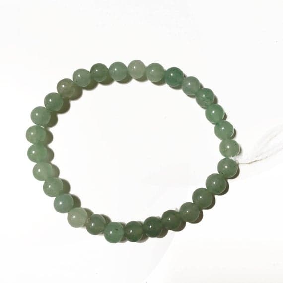 Grounding 6mm Stretchable Green Aventurine Bracelet Round, Smooth 7" for mens, womens, gf, bf & Adult.