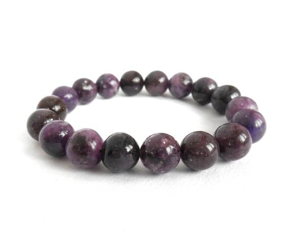 Unique Wedding Gift 10mm Multi Colour Lepidolite Stretchable Bracelet Round, Smooth 18cm for mens, womens, gf, bf and adults.