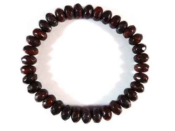 Super sale 8mm Stretchable Red Red Jasper  Bracelet Rondelle, Faceted 7" for mens, womens, gf, bf & Adult.