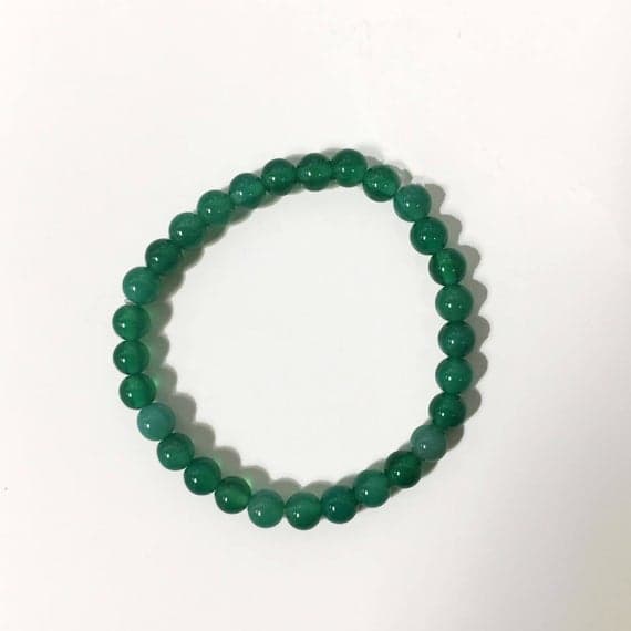 chakras simple 6mm Stretchable Green Green Agate  Bracelet Round, Smooth 7" for mens, womens, gf, bf & Adult.