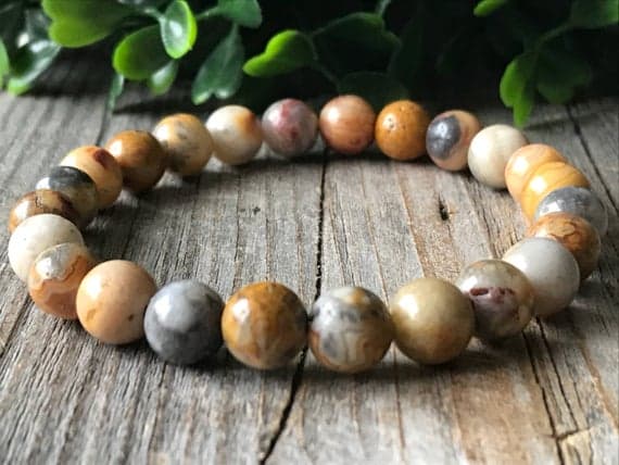 top quality 8mm Stretchable Multi yellow Jasper Bracelet Round, Smooth 18 cm for mens, womens, GF, BF, Adults.