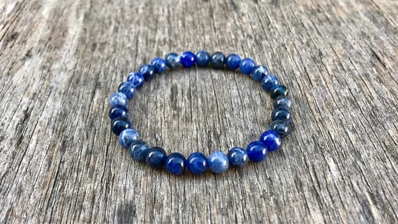 chakras simple 6mm Stretchable Blue Sodalite Bracelet Round, Smooth 7" for mens, womens, gf, bf & Adult.
