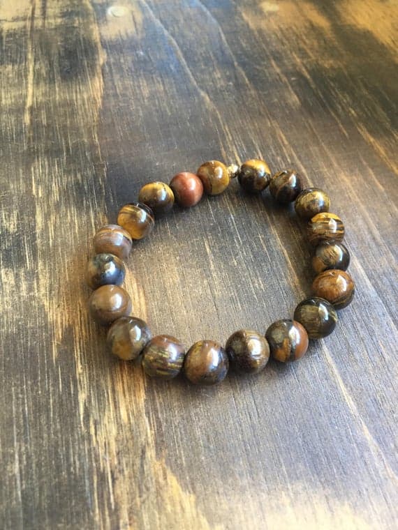 Super sale 6mm Stretchable Multi Tigers Eye Bracelet Round, Smooth 7" for mens, womens, gf, bf & Adult.