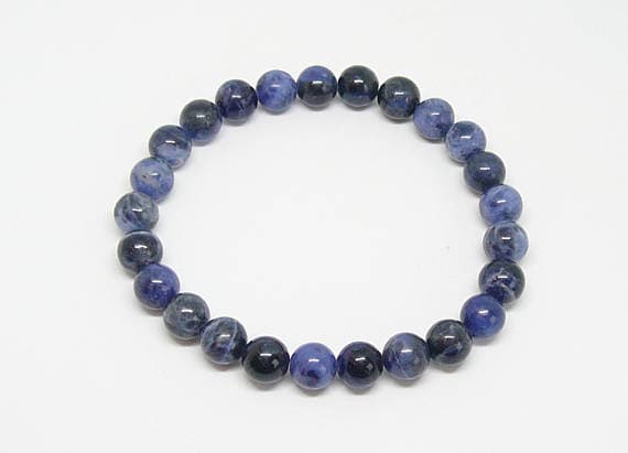 Sodalite bracelet 8mm Genuine Sodalite beads Blue Gemstone bead men Bracelet Blue sodalite Jewelry Healing Stone Meditation bracelet for him Code- WAR9150