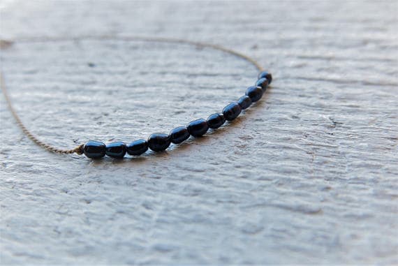 925 sterling Silver good luck gift 4mm stacking Black Black freshwater pearl Bracelet Oval, Smooth 7" for mens, womens, gf, bf & Adult.