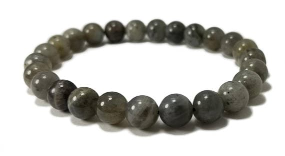 Wholesale 8mm Stretchable grey Labradorite Bracelet Round, Smooth 7" for mens, womens, GF, BF, Adults.