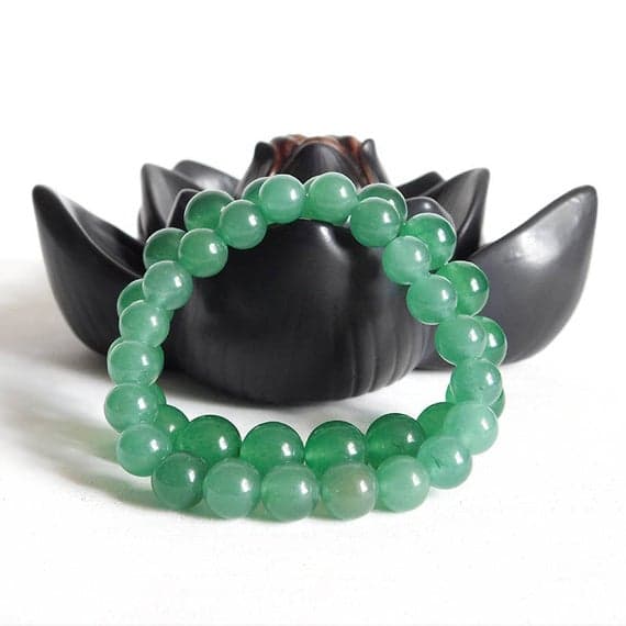 good luck gift 8mm Stretchable Green Green Aventurine Bracelet Round, Smooth 7" for mens, womens, gf, bf & Adult.