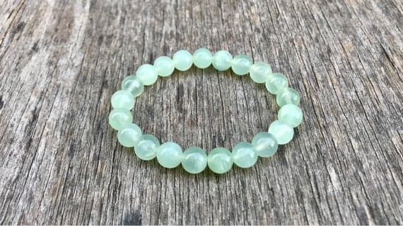 Anxiety Gemstone 8mm Stretchable Green Serpentine Bracelet Round, Smooth 7" for mens, womens, gf, bf & Adult.