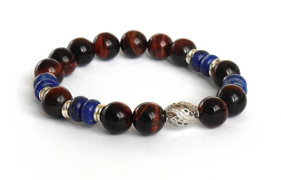 Jewelry Energy 10mm Multi Colour Tiger Eye  Stretchable Bracelet Round, Smooth 18cm for mens, womens, gf, bf and adults.