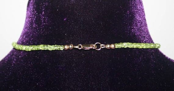 PERIDOT RoundEL CHOKER Necklace 4 to 4.5 mm Code- WAR6006