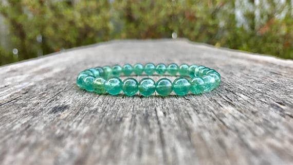 love beach youth 6mm Stretchable Green Green Apatite  Bracelet Round, Smooth 7" for mens, womens, gf, bf & Adult.
