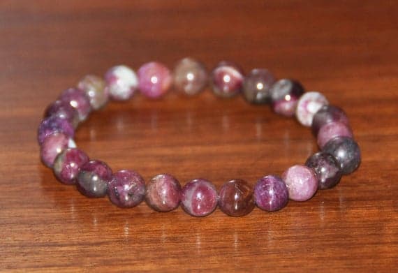 Bridesmaid Jewelry 8mm Multi Colour MultiColor Tourmaline Stretchable Bracelet Round, Smooth 18cm for mens, womens, gf, bf and adults.