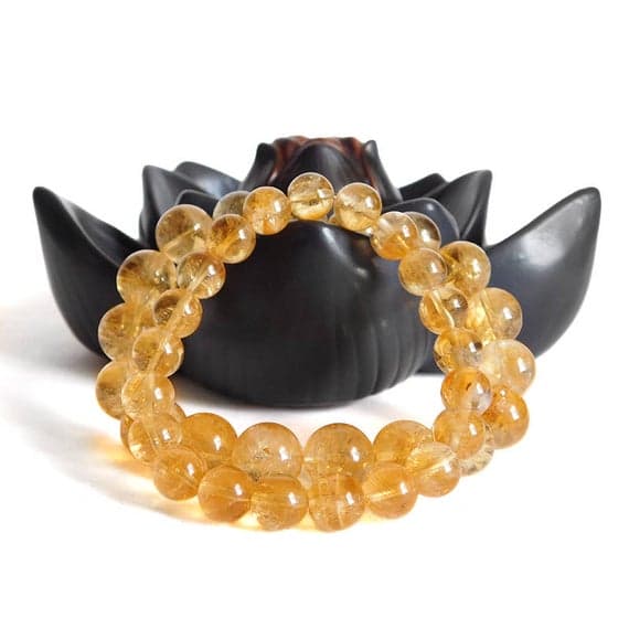Super sale 8mm Stretchable Yellow Citrine Bracelet Round, Smooth 7" for mens, womens, gf, bf & Adult.