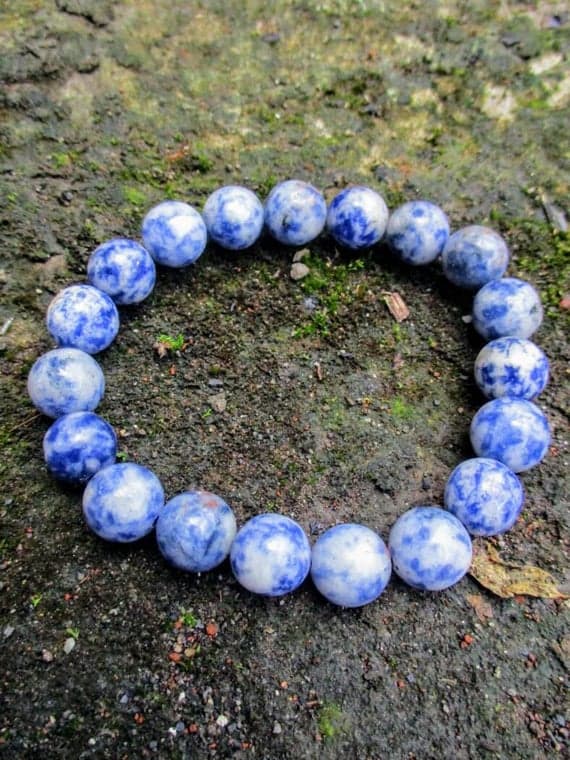 Bridesmaid Jewelry 9mm Blue Genuine Sodalite Stretchable Bracelet Round, Smooth 18cm for mens, womens, gf, bf and adults.