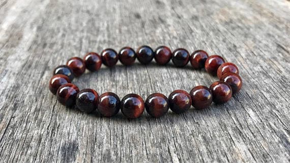 Natural 8mm Stretchable Multi Tiger's Eye Bracelet Round, Smooth 7" for mens, womens, gf, bf & Adult.