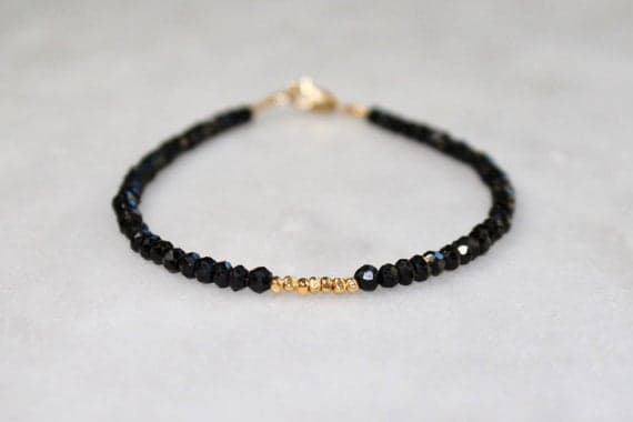 Spiritual Black Tourmaline Bracelet With Meaning | Black Tourmaline Jewelry | Cherokee Story Inspired | Healing Stone | Native American 3-4mm Code- WAR6047
