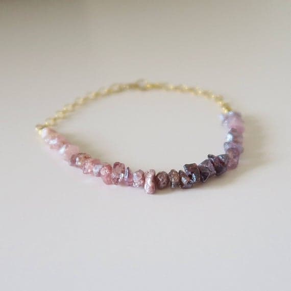 24k gold Plated Unique Wedding Gift 4-5mm stacking Multi Spinel Bracelet Fancy, Faceted 7" for mens, womens.