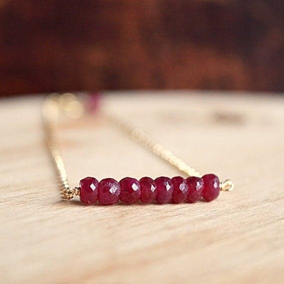 24k gold Handmade Beaded 3.5mm Red Genuine Ruby stacking Bracelet Rondelle, Faceted 18cm for mens, womens, gf, bf and adults.