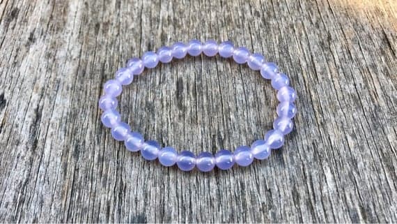 Blush Jewelry 6mm Stretchable Purple Agate Bracelet Round, Smooth 7" for mens, womens, gf, bf & Adult.