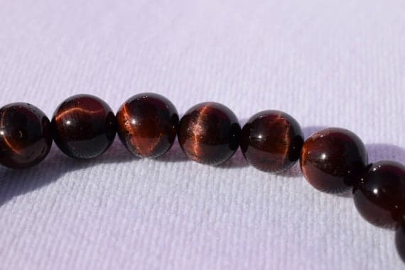 Jewelry Energy 8mm Stretchable Red Red Tiger eyes Bracelet Round, Smooth 7" for mens, womens.