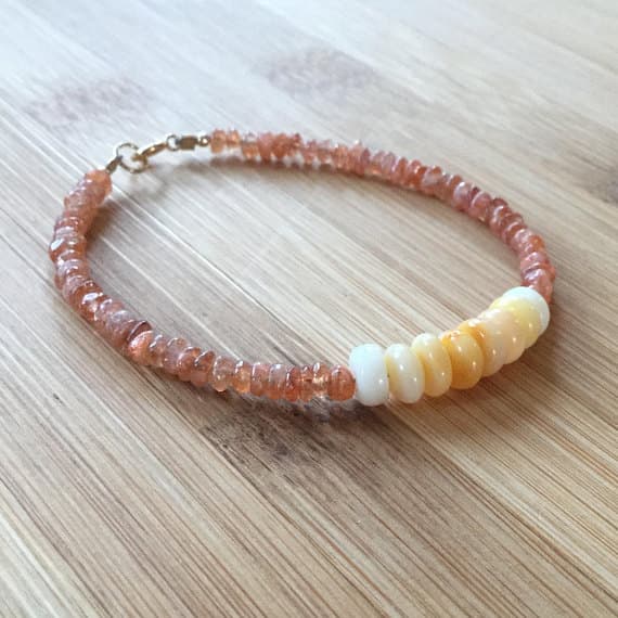 925 sterling Silver Natural 3mm stacking Multi Mexican Opal  Bracelet Rondelle, Faceted 7" for mens, womens.