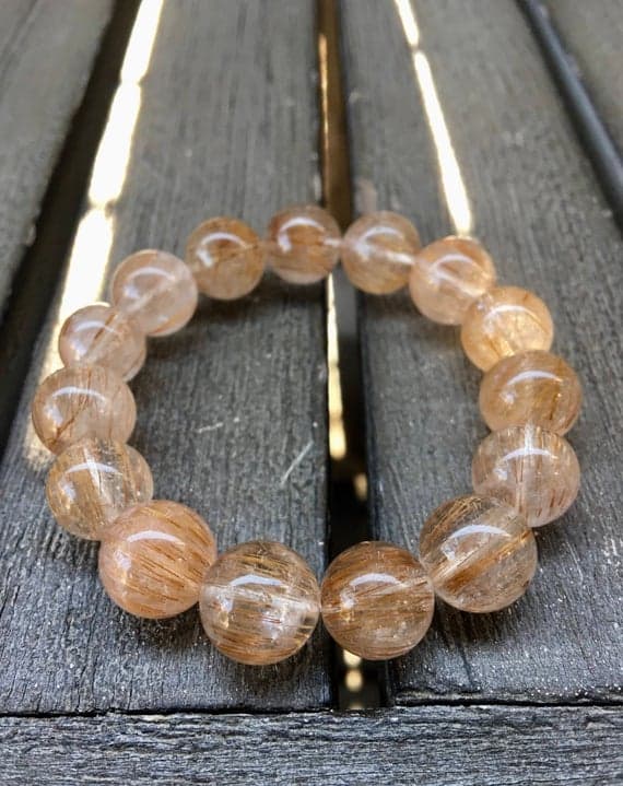 12mm Rutilated Quartz Stretch Bracelet Code- WAR6292